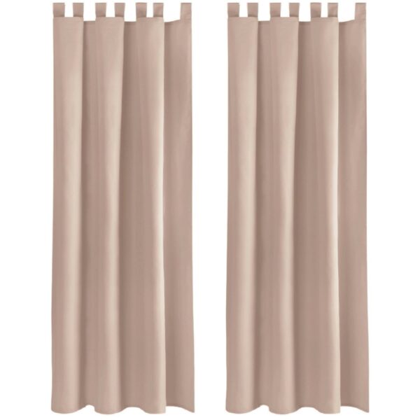 Bestlivings 2er Set Dekoschal EllenSchlaufe mit Raffhalter & Haken 140 x 245 cm Sandgrau
