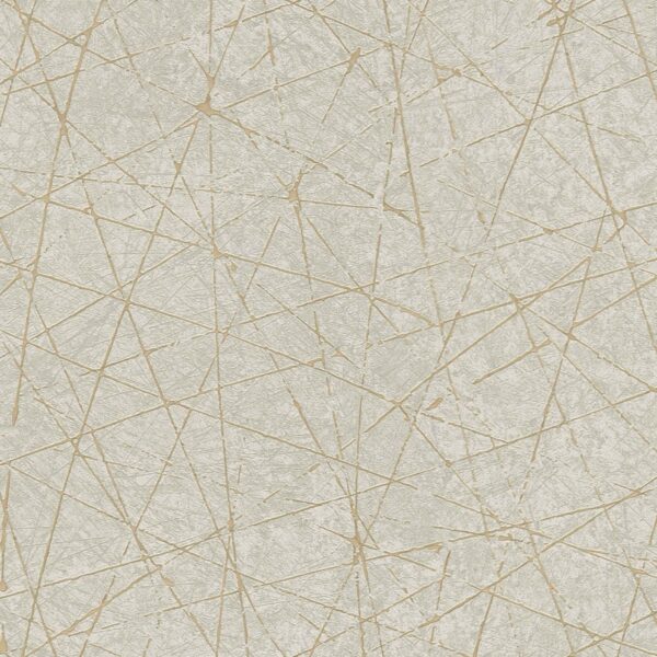 Bricoflor Tapete Beige Gold Ideal für Flur und Wohnzimmer Moderne Vliestapete mit Linien Muster und Struktur Prägung