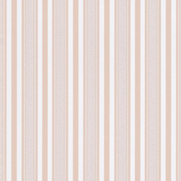 Bricoflor Vlies Mustertapete in Rosa Weiß Gestreifte Tapete Modern Ideal für Schlafzimmer und Kinderzimmer Rosa Streifentapete für Babyzimmer
