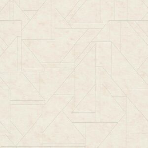 Bricoflor Vliestapete Weiß Creme Ideal für Badezimmer und Schlafzimmer Weiße Tapete Geometrische Muster Hoch Waschbeständig
