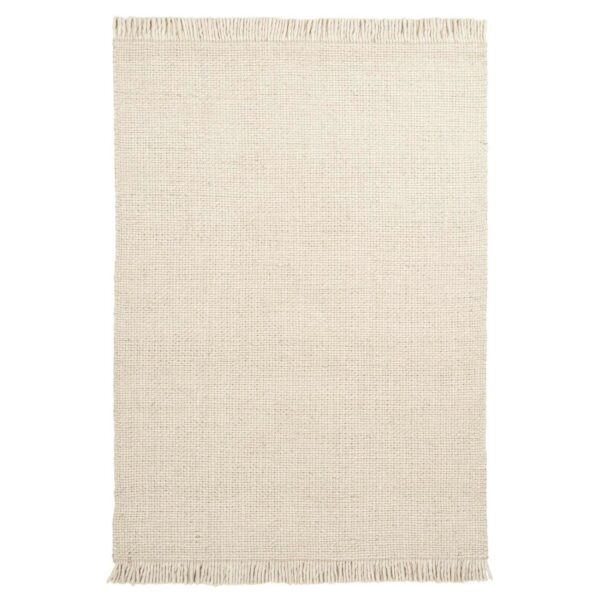 MeGusta Kurzflor Teppich Uni Modern Creme Wolle 200x290 cm Clara