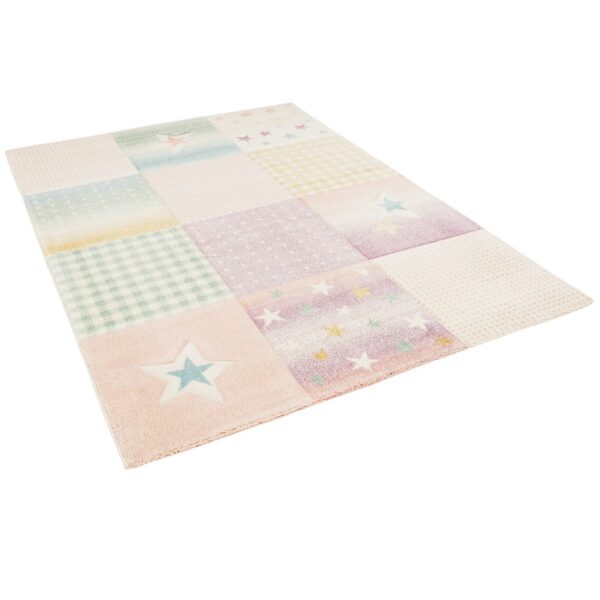 Pergamon Kinder Teppich Maui Kids Karo Stars Rosa 120x170cm