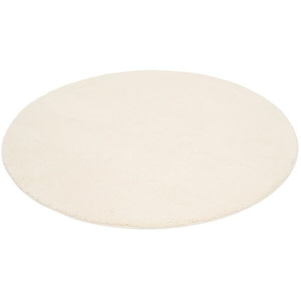 Pergamon Luxus Super Soft Hochflor Teppich Silky Rund Creme 120x120cm