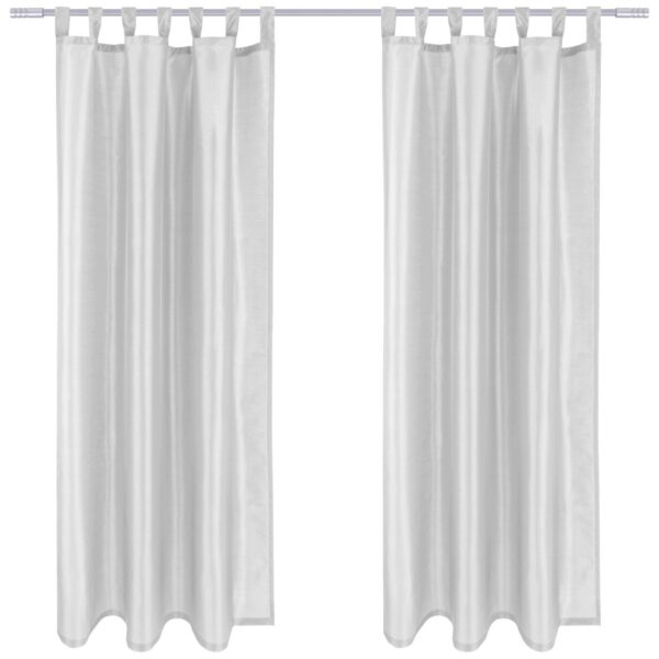 Arsvita 2er Pack Gardine Blickdicht Alessia mit Schlaufen 140 cm x 175 cm Hellgrau