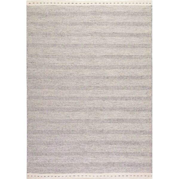 MeGusta Kurzflor Teppich Vintage Modern Silber Wolle 120x170 cm Clara