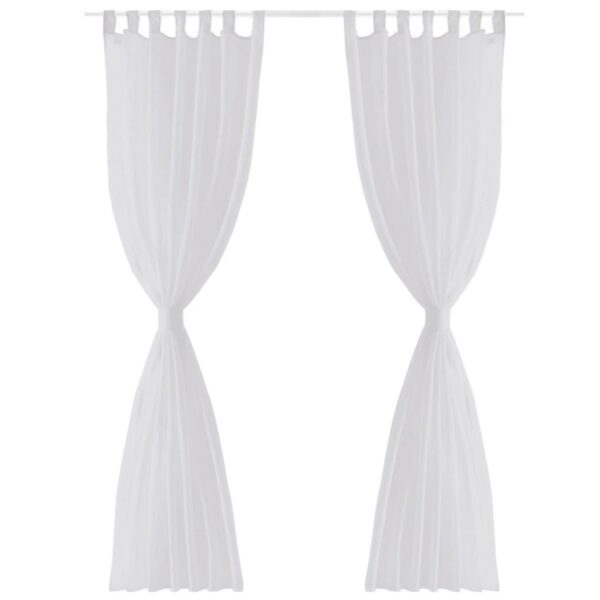 vidaXL 2 x Transparente Gardine Fertiggardine 140 x 175 cm Weiß
