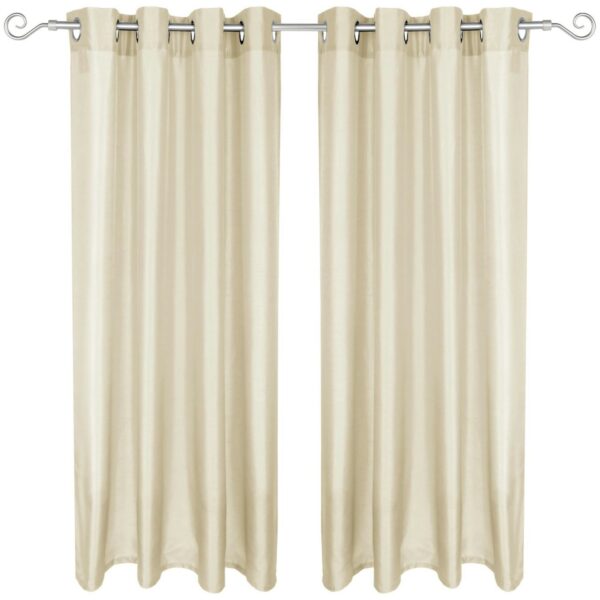 Arsvita 2er Pack Gardine Blickdicht Alessia mit Ösen 140 cm x 245 cm Beige