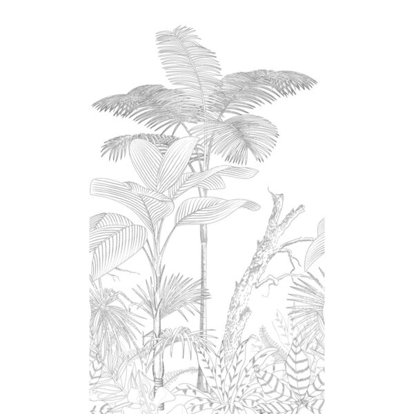 Livingwalls Fototapete Tropische Blätter Schwarz und Weiß 159 x 280 cm AS-392141