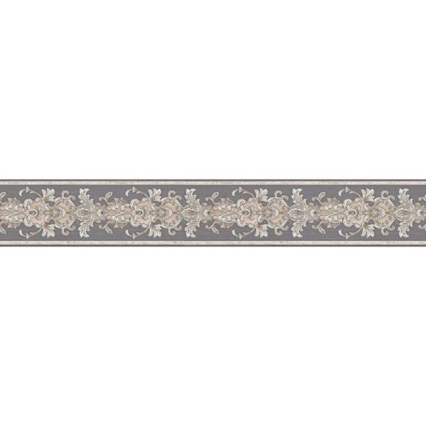 Bricoflor Barock Bordüre 10 Cm Breit Ornament Tapetenbordüre aus Papier und Vinyl Vintage Tapetenborte in Grau und Beige für Wohnzimmer