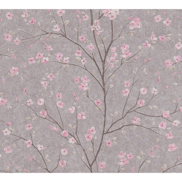 Metropolitan Stories II Vliestapete Kirschblüten taupe rosa FSC®