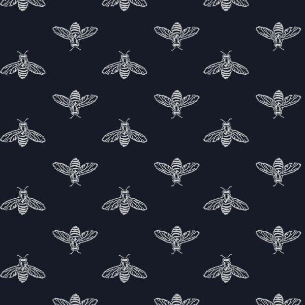Joules Vliestapete Block Print Bee French Navy Blau FSC®