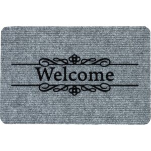 Ripsmatte Flocky Welcome Grau 40 cm x 60 cm