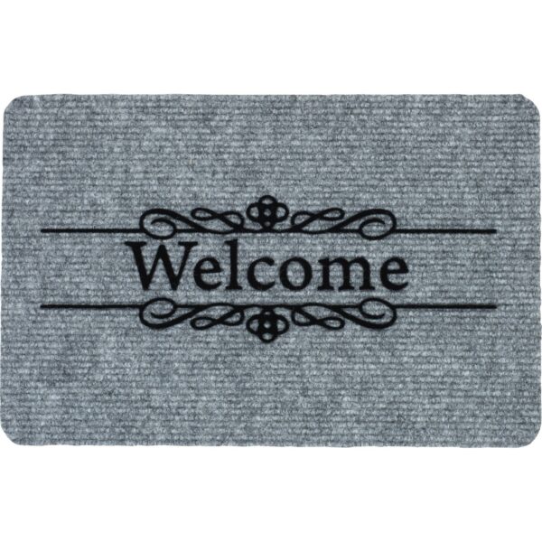 Ripsmatte Flocky Welcome Grau 40 cm x 60 cm