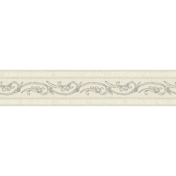 Bricoflor Französische Lilie Tapeten Bordüre in Creme Beige Landhaus Tapetenbordüre Selbstklebend Vlies Tapetenborte Ideal für Badezimmer und Küche