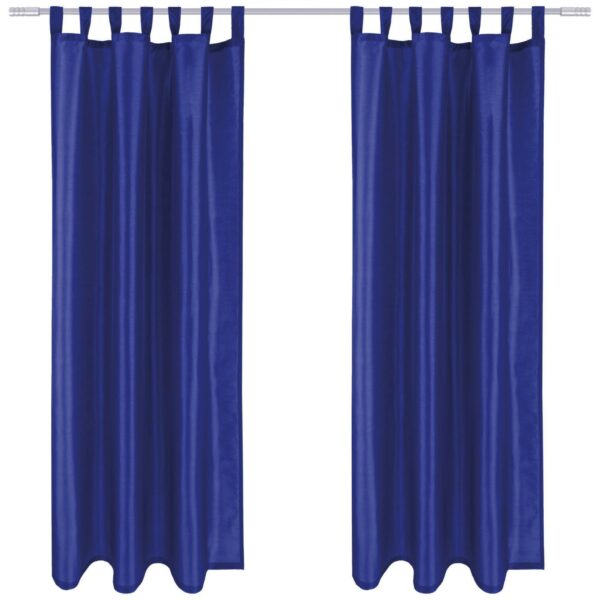 Arsvita 2er Pack Gardine Blickdicht Alessia mit Schlaufen 140 cm x 245 cm Blau