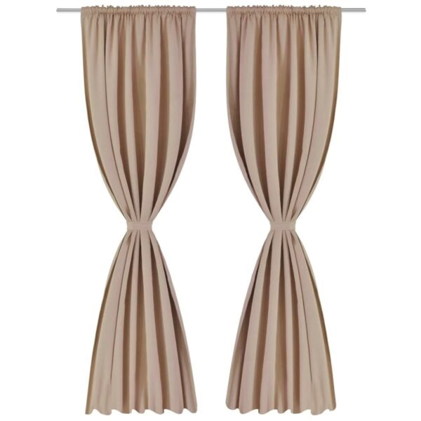 vidaXL 2 Stk Creme Verdunkelungs-Vorhänge mit Schlitzkopf 135 x 245 cm